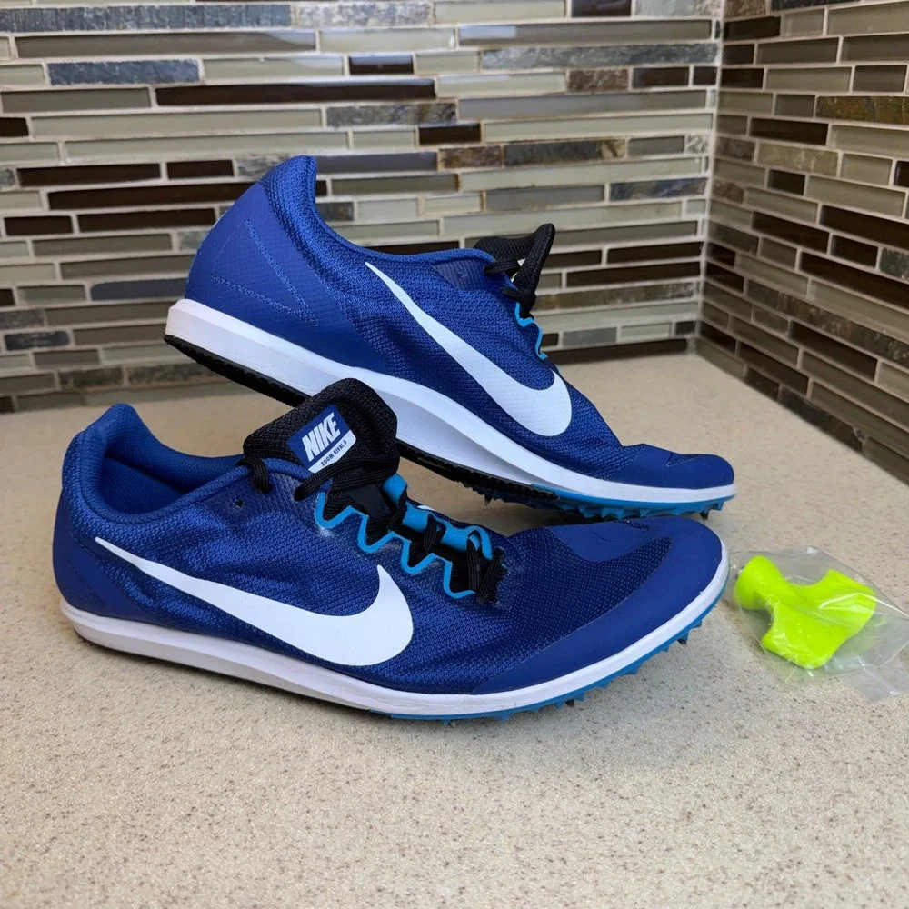 Nike Zoom Rival D 10 Mens 12 Blue &  White Track Field Racing‎ Spikes 907566-400